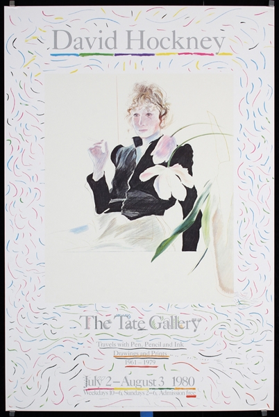 The Tate Gallery (Celia in Black Dress) by David Hockney, 1980