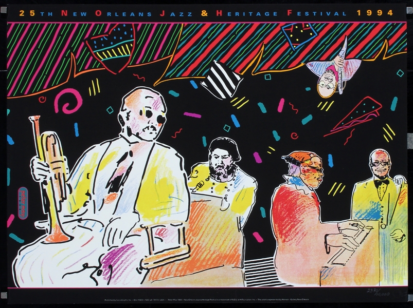 25th New Orleans Jazz Festival (2 Posters) by Peter Max, 1994