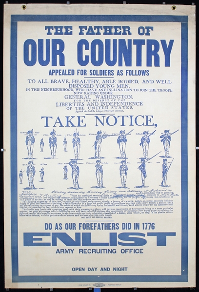 The Father of our Country - Enlist (2 Posters) by Anonymous, ca. 1915