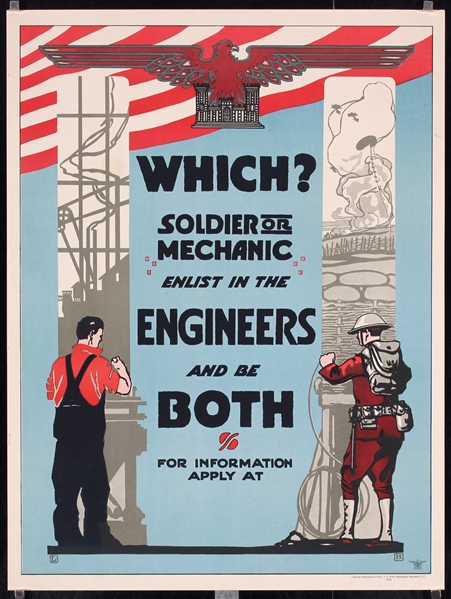 Which? Enlist in the Engineers by Monogr.  R.H., 1919