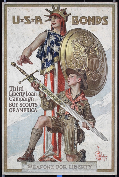 USA Bonds - Boy Scouts of America by JC Leyendecker, 1918