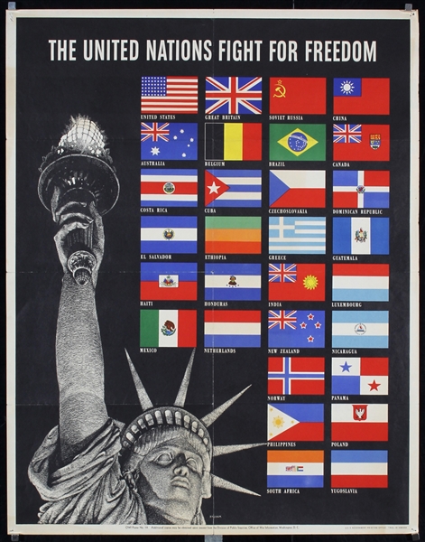 The United Nations Fight for Freedom (2 Posters) by S. Broder, 1942