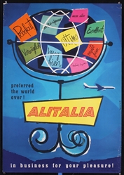 Alitalia - preferred the world over by Emmer, ca. 1955