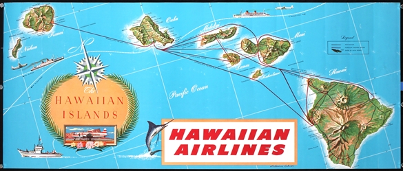 Hawaiian Airlines - Hawaii by Melbourne Brindle, ca. 1956