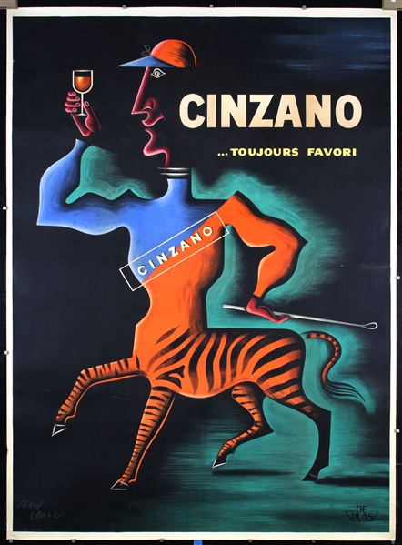 Cinzano (Poster + Crayon Design) by Jean Carlu, 1950