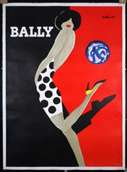 Bally (Woman kicking ball) by Bernhard Villemot, 1989