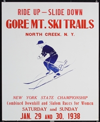Gore Mt. Ski Trails by Anonymous - USA, 1938