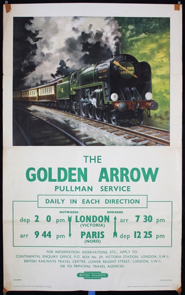 The Golden Arrow - Pullman Service by Barber, ca. 1955