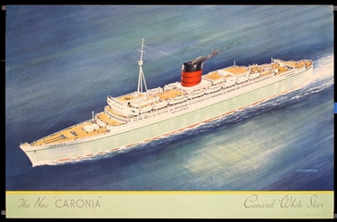 Cunard White Star - The New Caronia (4 Posters) by C.F. Hopkinson, ca. 1955