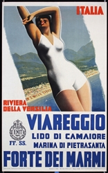 Riviera della Versilia Viareggio by Gino Boccasile, ca. 1935