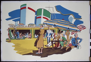 no text (Cruise Ship Deck) by Anonymous, ca. 1955