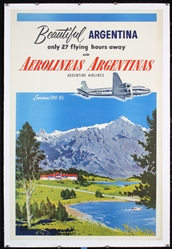 Aerolienas Argentinas - Beautiful Argentina by Adolph Treidler, ca. 1950