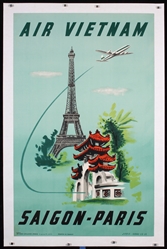 Air Vietnam - Saigon - Paris by J. Blair, 1955
