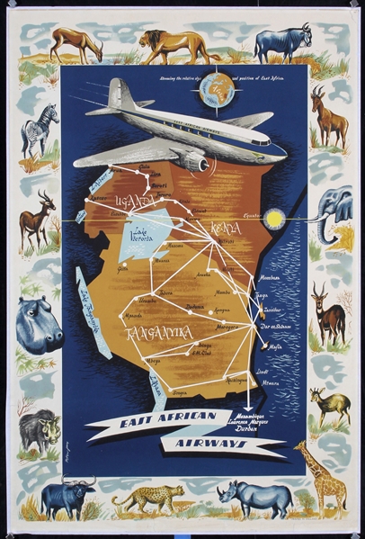 East African Airways by Peter Jay, ca. 1950