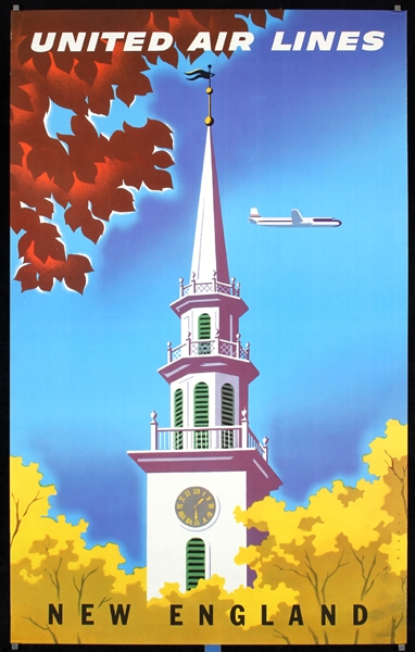 United Air Lines - New England by Joseph Binder, ca. 1957