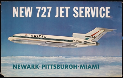 New 727 Jet Service (United Air Lines) by Anonymous - USA, ca. 1960