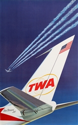 TWA Star Stream Jet poster, ca. 1962