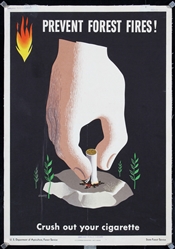 Prevent Forest Fires (3 Posters) by George Giusti, 1945