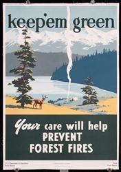 Keep em green - Prevent Forest Fires by Bergen, 1946