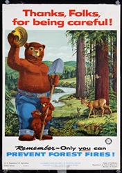 Thanks, Folks, for being careful (Smokey the Bear) by Craig Pineo, 1956