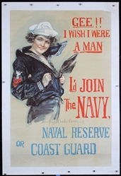 Gee!! I Wish I Were A Man Id Join The Navy by Howard Chandler Christy, 1918