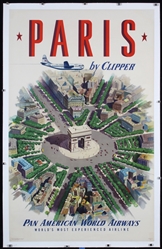 Pan American - Paris by Clipper by Anonymous, ca. 1950