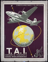 TAI (Airlines) by P. Praquin, ca. 1950