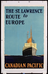 Canadian Pacific - The St. Lawrence Route to Europe by Norman Wilkinson, ca. 1930