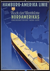 HAPAG - Westküste Nordamerikas by Ottomar Anton, ca. 1935