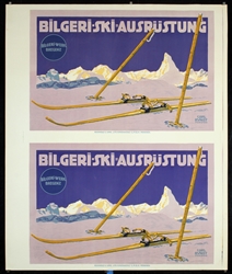 Bilgeri - Ski-Ausrüstung (Uncut Sheet with 2 Posters) by Carl Kunst, ca. 1910