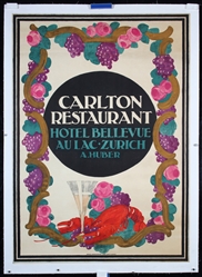 Carlton Restaurant - Hotel Bellevue by Anonymous - Switzerland, 1915