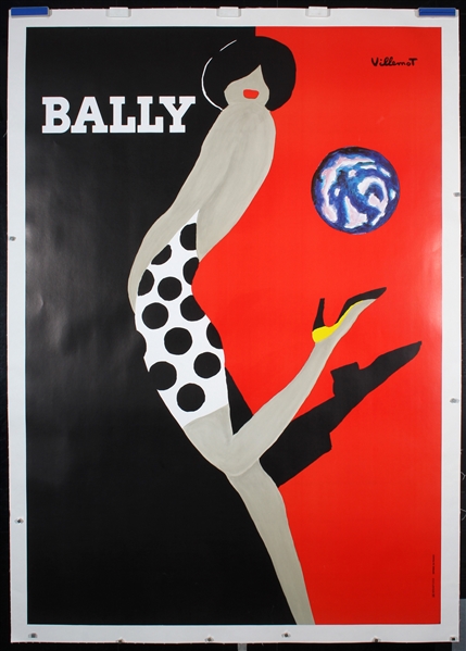 Bally (Woman kicking ball) by Bernhard Villemot, 1989