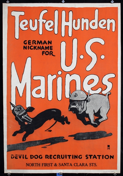 Teufel Hunden - U.S. Marines by Monogr.  H, ca. 1918