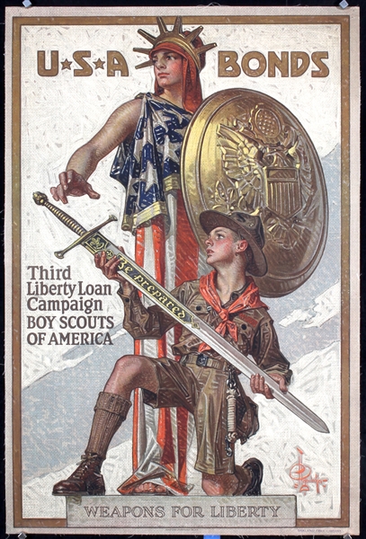 USA Bonds - Boy Scouts of America by Joseph Christian Leyendecker, 1918