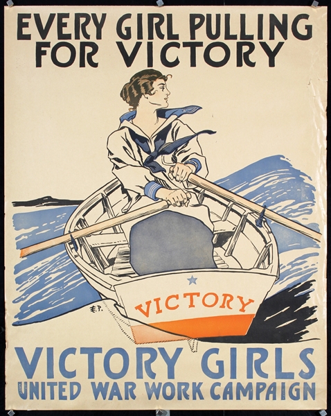 Every Girl Pulling For Victory - Victory Girls by Edward Penfield, ca. 1918