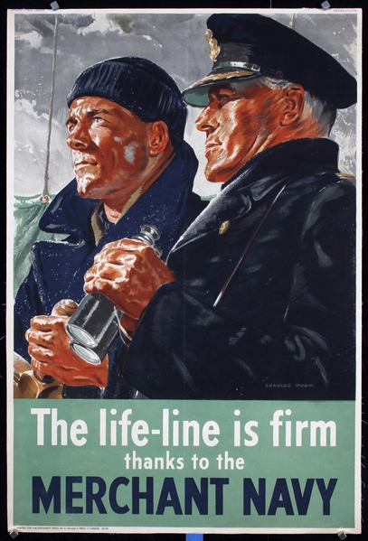 The life-line is firm thanks to the Merchant Navy by Charles H. Woodbury, ca. 1944