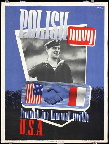 Polish Navy hand in hand with U.S.A. by W. Meyer, 1944