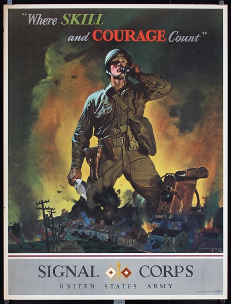 Where Skill and Courage Count - Signal Corps by Jes. Williams Schlaikjer, 1942