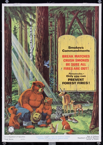 Smokeys Commandments - Prevent Forest Fires by Craig Pineo, 1957