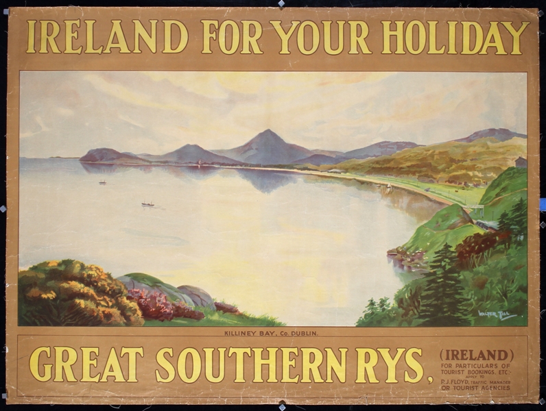 Ireland for your Holiday (Killiney Bay) by Walter Till, ca. 1925