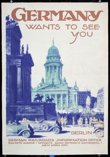 Germany wants to see you - Berlin by Willy Dzubas, ca. 1926