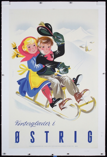 Ostrig (Children on Sled) by Fritz Grünbock, 1952