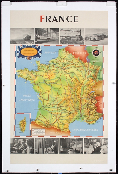 France - SNCF (MapPoster) by Cheval Batany, 1947