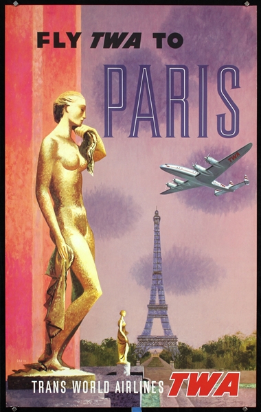 TWA - Paris (Statue) by David F. Klein, ca. 1950