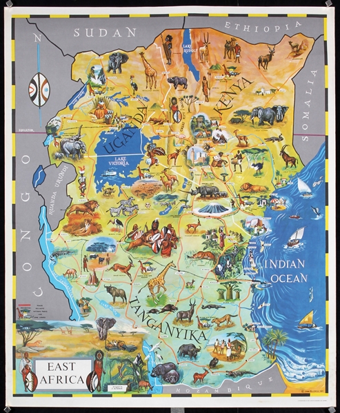 East Africa (Map Poster) by J. McKenzie, 1961