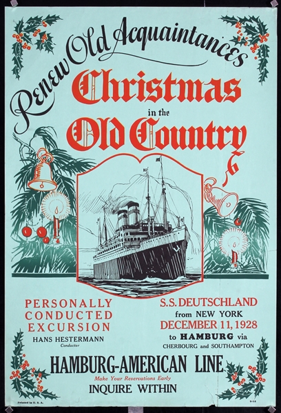 Hamburg-American Line - Christmas in the Old Country by Anonymous, 1928