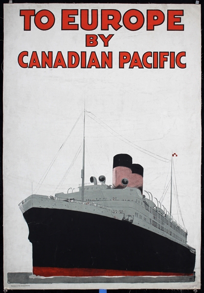 Canadian Pacific - To Europe by Monogr.  J.M., ca. 1930