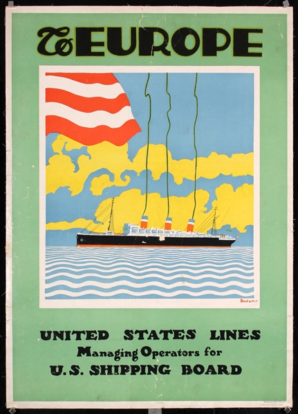 United States Lines - To Europe by Balcom, ca. 1935