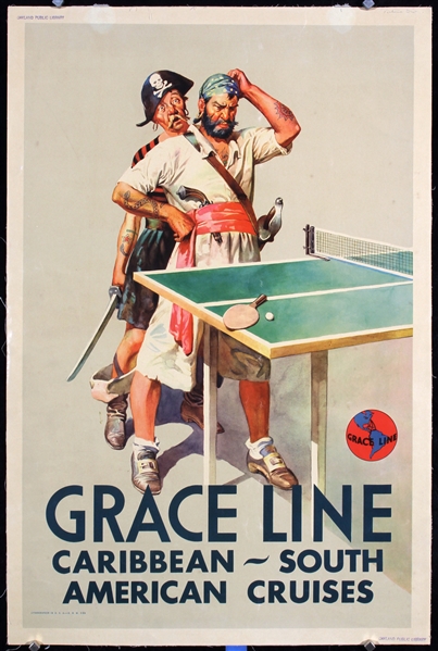 Grace Line (Pirates at Ping Pong Table) by Anonymous - USA, 1938