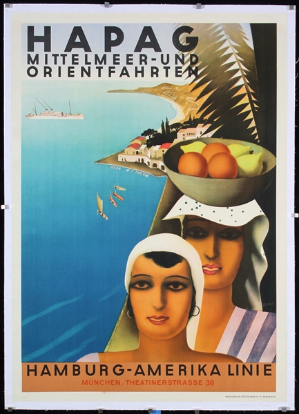 HAPAG - Mittelmeer- und Orientfahrten by Otto Arpke, ca. 1933